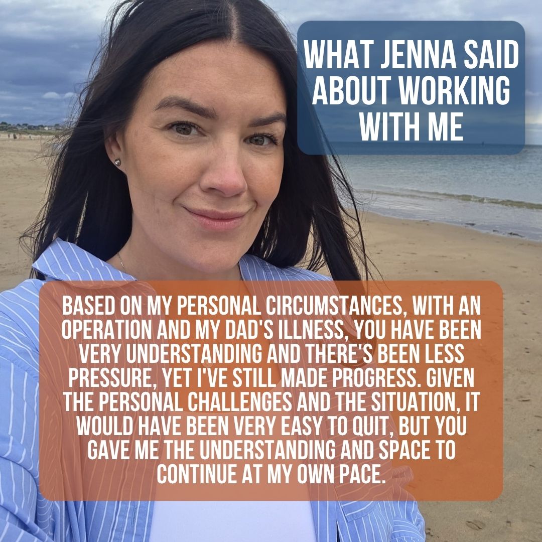 Testimonial from Jenna, coaching client of Tim Beswick